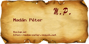 Madán Péter névjegykártya