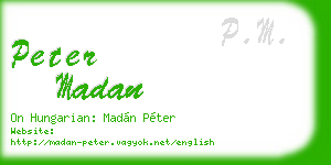peter madan business card